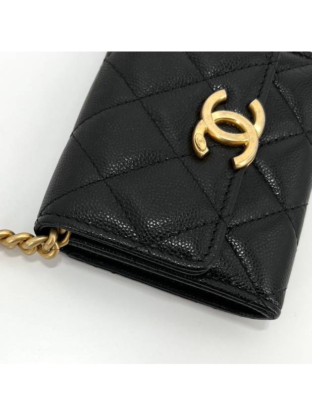 Caviar chain wallet cross bag black AP2335 - CHANEL - BALAAN 9