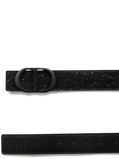 Men's Logo Leather Belt Black - DIOR - BALAAN 2