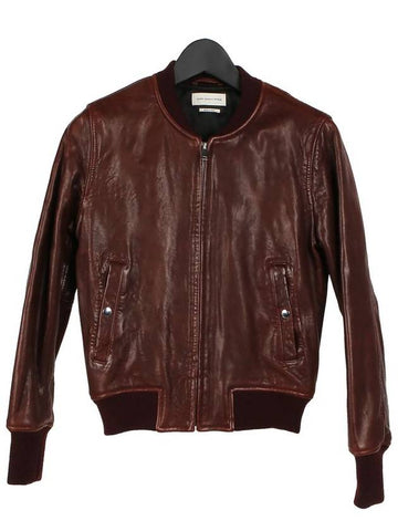 Brantley Leather Biker Jacket Burgundy - ISABEL MARANT - BALAAN 1