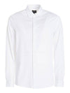 Men's Cotton Long Sleeve Shirt White - EMPORIO ARMANI - BALAAN 1