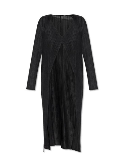 Pleats Basic Long Cardigan Black - ISSEY MIYAKE - BALAAN 2