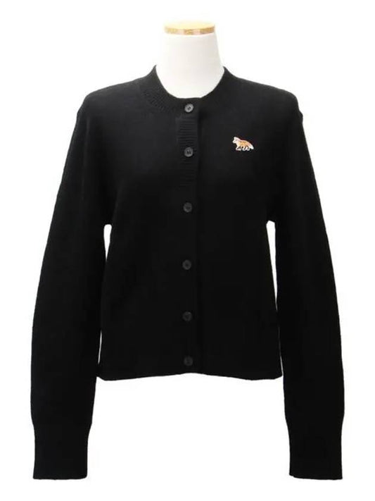 Baby Fox Patch Wool Cardigan Black - MAISON KITSUNE - BALAAN 2