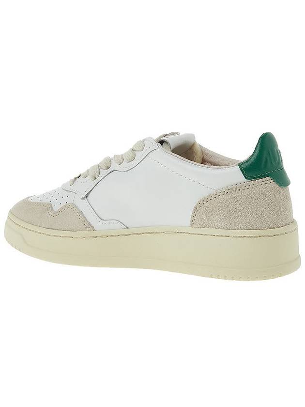 Medalist Suede Green Tab Low Top Sneakers White Beige - AUTRY - BALAAN 4