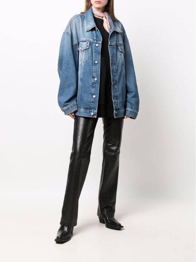 Oversized Denim Jacket Mid Blue - ACNE STUDIOS - BALAAN 5