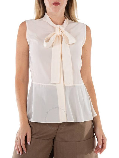 bowneck silk sleeveless blouse - BURBERRY - BALAAN 2