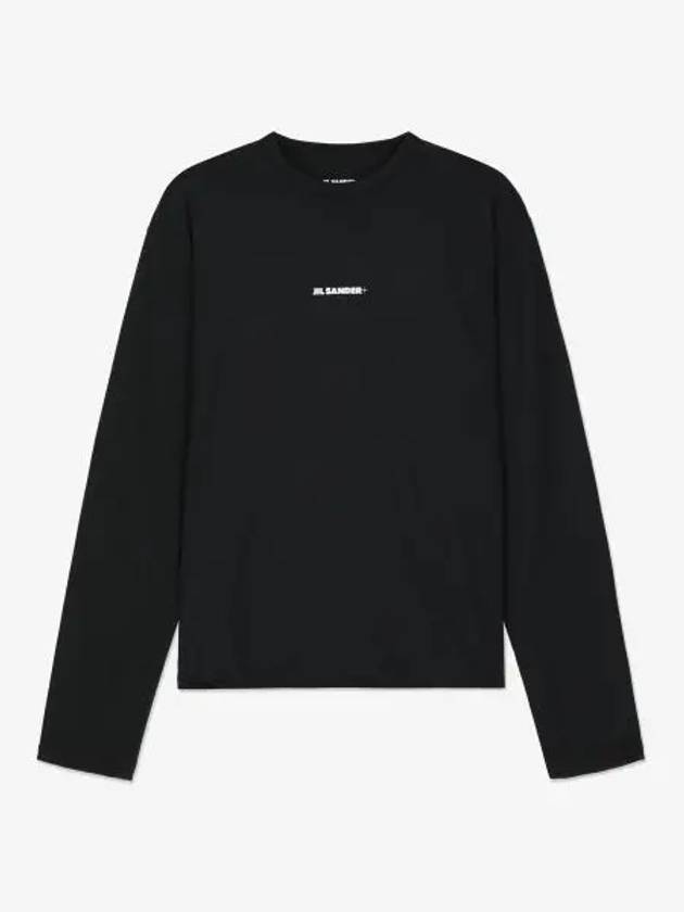 Logo Crew Neck Long Sleeve T-Shirt Black - JIL SANDER - BALAAN 2