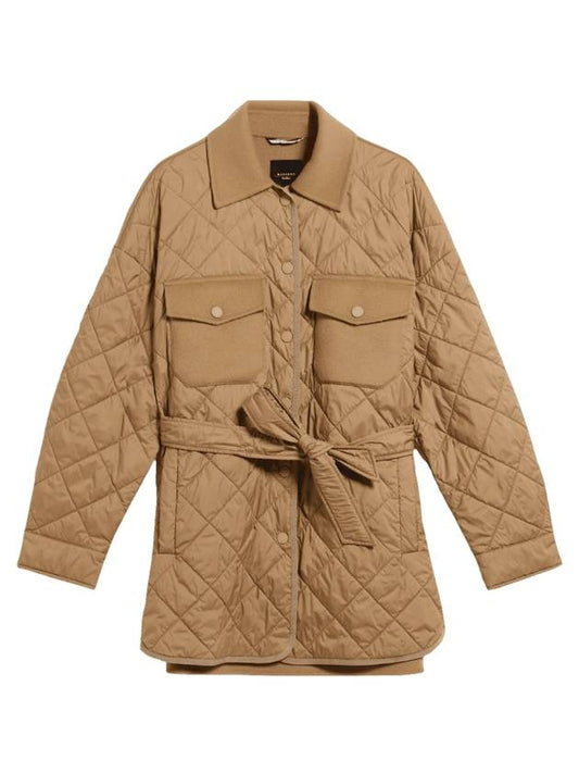 Women's Paprica Quilted Wool Jacket Camel - WEEKEND MAX MARA - BALAAN 1