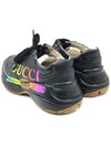 Women s Gucci 553608 Black Leather Iridescent Logo Rhyton Sneakers 37 gt Gangbuk used luxury goods - GUCCI - BALAAN 7