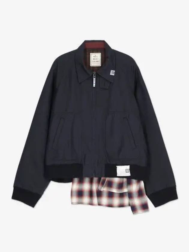 Mix Layered Harrington Zip-Up Jacket Navy - MAISON MIHARA YASUHIRO - BALAAN 2