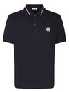 Logo Patch Polo Shirt Dark Blue - MONCLER - BALAAN 1