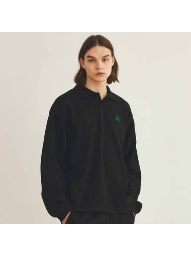 Essential Polo Sweatshirt Black - THE GREEN LAB - BALAAN 1