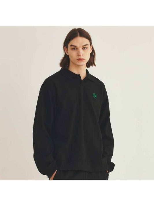 Essential Polo Sweatshirt Black - THE GREEN LAB - BALAAN 2