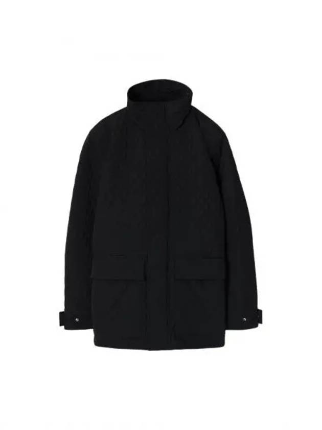 Check Hooded Quilted Jacket Black - BURBERRY - BALAAN 2