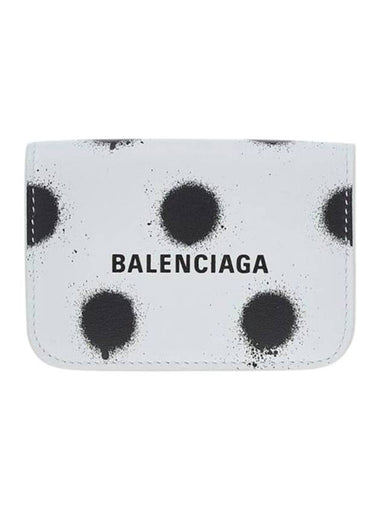 spray polka dot halfwallet white - BALENCIAGA - BALAAN 1