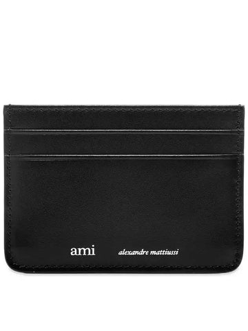 Leather Card Wallet Black - AMI - BALAAN 1