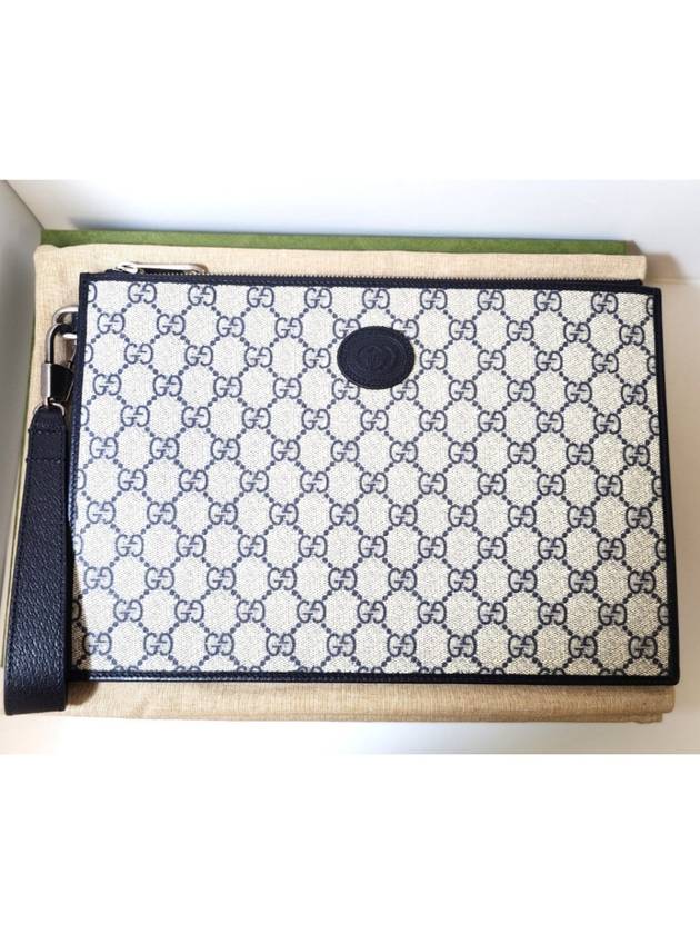 GG Supreme Canvas Clutch Bag Beige - GUCCI - BALAAN 4