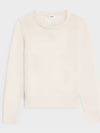 Triomphe Jacquard Crew Neck Heritage Cashmere Knit Top Off White - CELINE - BALAAN 2