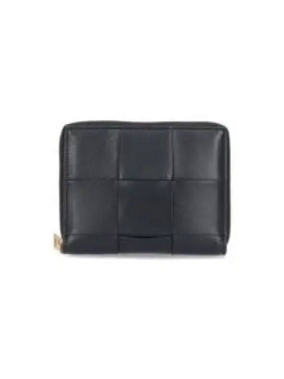 Intrecciato Zip Around Half Wallet Black - BOTTEGA VENETA - BALAAN 2