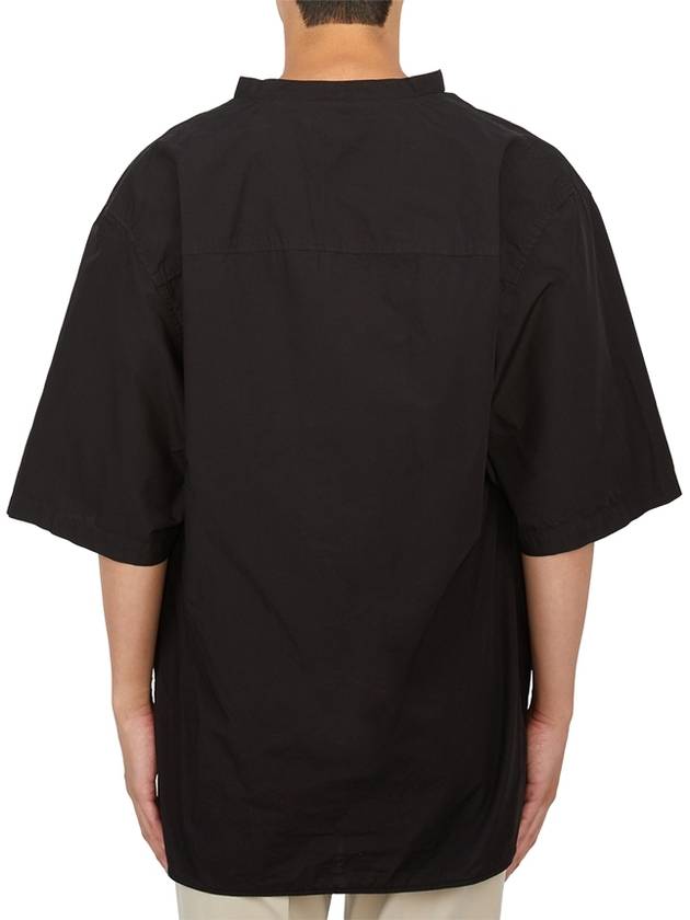 Draped Top Short Sleeve T-Shirt Black - LEMAIRE - BALAAN 4