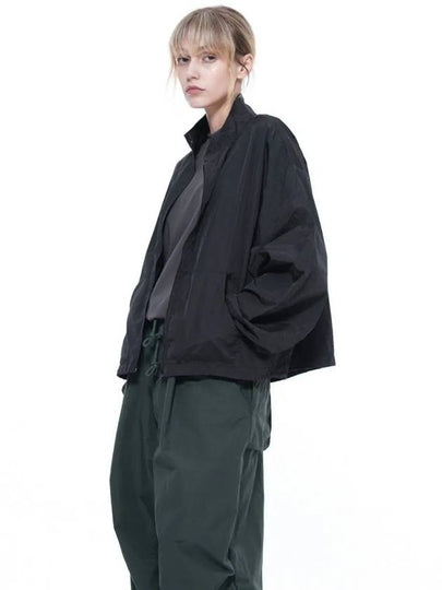 Women s SCWJ BK Seersucker Crop Windbreaker Jumper Black - CHANCE'S NOI - BALAAN 2