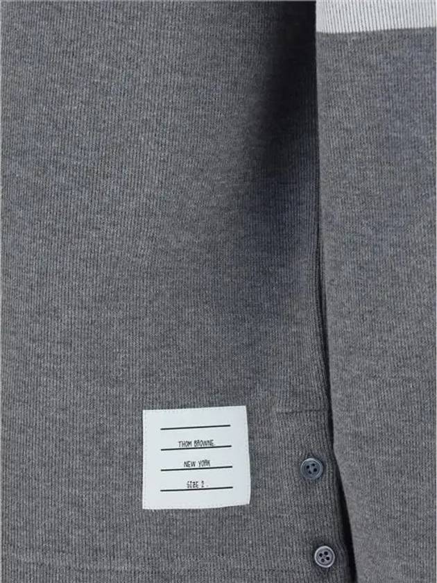 Double Face Cotton Knit 4 Bar Button Shirt Jacket Grey - THOM BROWNE - BALAAN 8