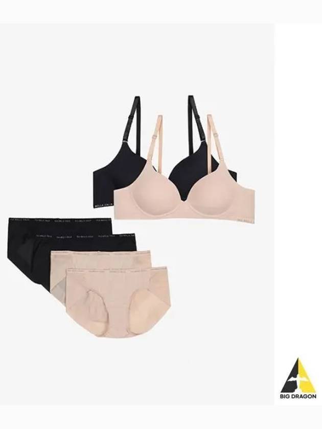 UNDERWEAR Basic Wire Bra Panties 6 piece Pack FI4BAG1142FSKN - FILA - BALAAN 1