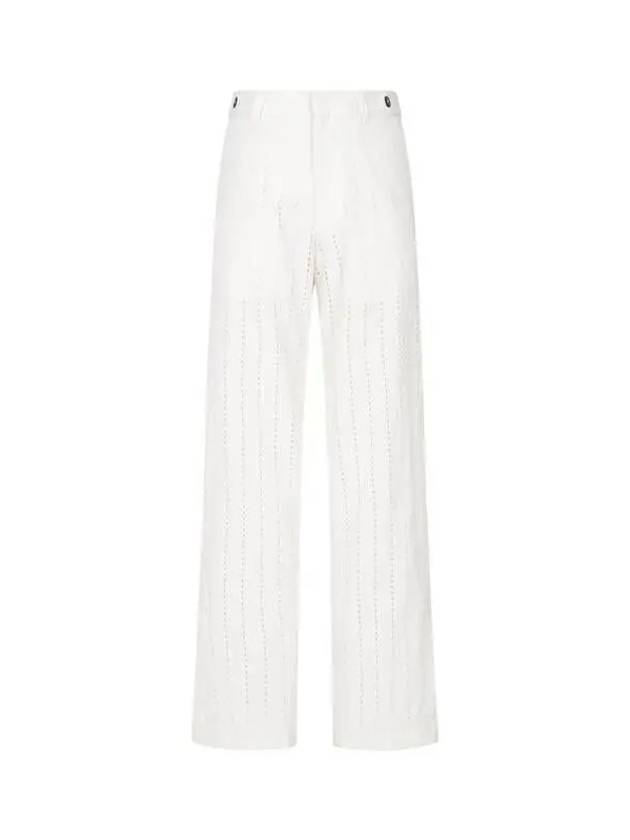 Men s Punching Striped Linen Pants Ivory 271305 - EMPORIO ARMANI - BALAAN 1