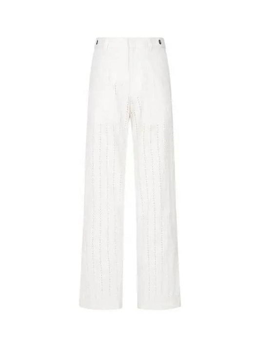 Men s Punching Striped Linen Pants Ivory 271305 - EMPORIO ARMANI - BALAAN 1