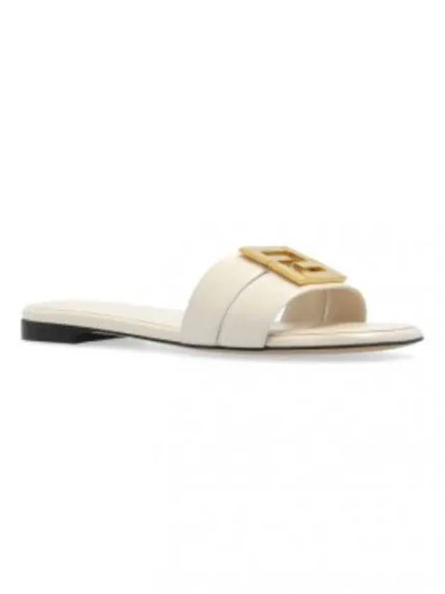 F Fold Leather Sandals White - FENDI - BALAAN 2