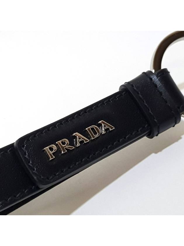 Vitello Metal Logo Slim Key Holder Black - PRADA - BALAAN.