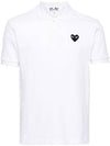 Heart Wappen Short Sleeve Polo Shirt White - COMME DES GARCONS PLAY - BALAAN 1