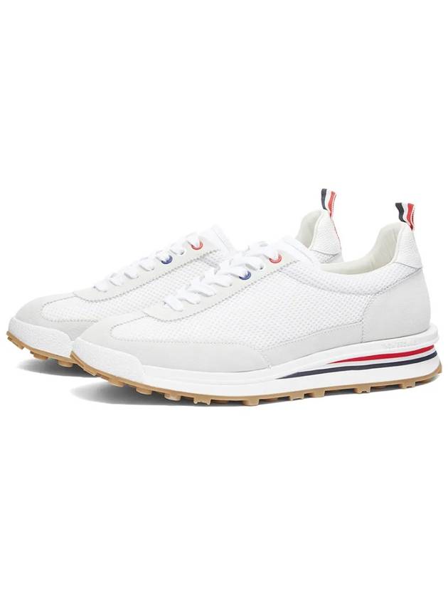 Fine Kid Suede Tech Runner White - THOM BROWNE - BALAAN 2