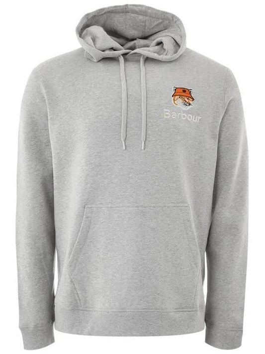 23FW MOL0569 GY52 Barber x Fox Head Gray Hoodie - MAISON KITSUNE - BALAAN 1