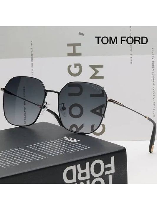 Sunglasses TF887K 01B Oversized Asian Fit Men Women Square Metal - TOM FORD - BALAAN 2