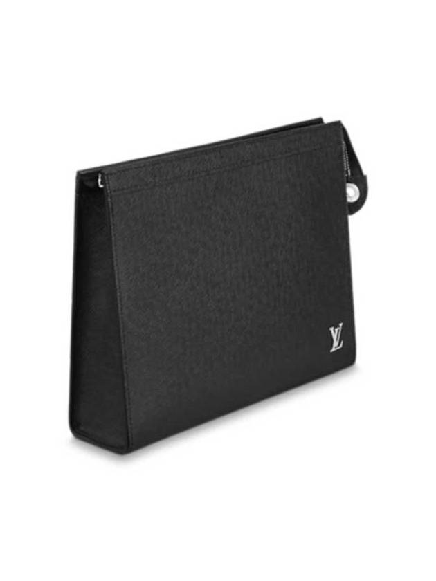 Pochette Voyage Taiga Leather Pouch Bag Black - LOUIS VUITTON - BALAAN 3