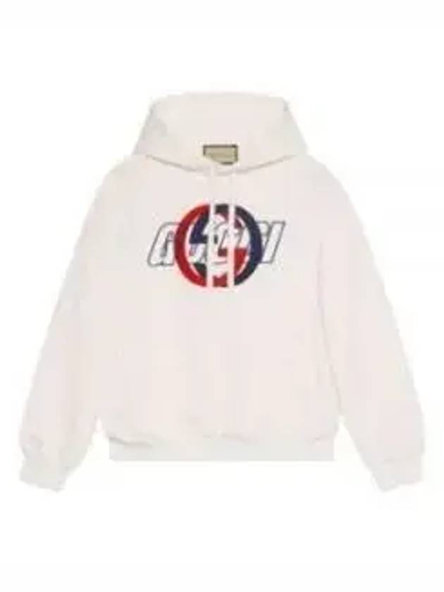 GG Interlocking Cotton Hoodie White - GUCCI - BALAAN 2