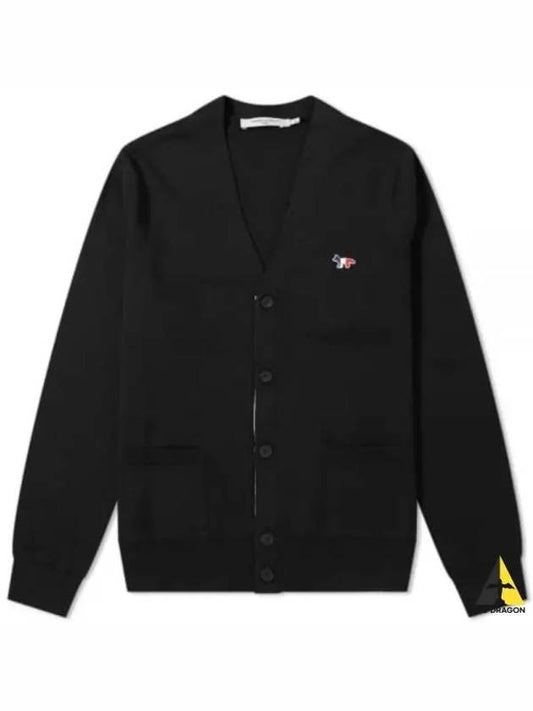 Tricolor Fox Patch Classic Cardigan Black - MAISON KITSUNE - BALAAN 2