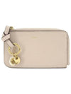 Alphabet Half Zipper Leather Card Wallet Cream - CHLOE - BALAAN 3