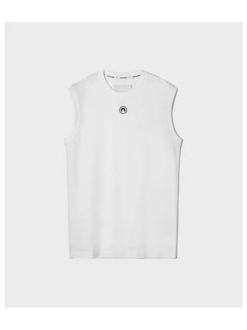 M Organic cotton jersey plain tank top white - MARINE SERRE - BALAAN 1