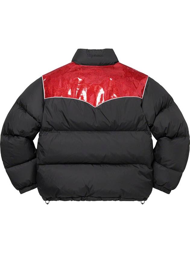 Glitter Yoke Down Puffer Padded Jacket Black Glitter Yoke Down Puffer Jacket - SUPREME - BALAAN 5