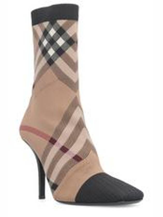 Knit Check Socks Middle Boots Brown - BURBERRY - BALAAN 4