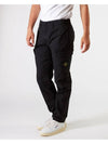 Stretch Cotton Gabardine Garment Dyed Cargo Straight Pants Black - STONE ISLAND - BALAAN 2