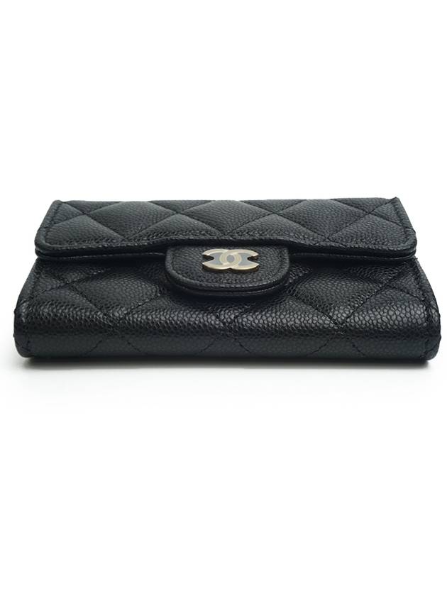 Classic Gold Logo Caviar Card Wallet Black - CHANEL - BALAAN 5