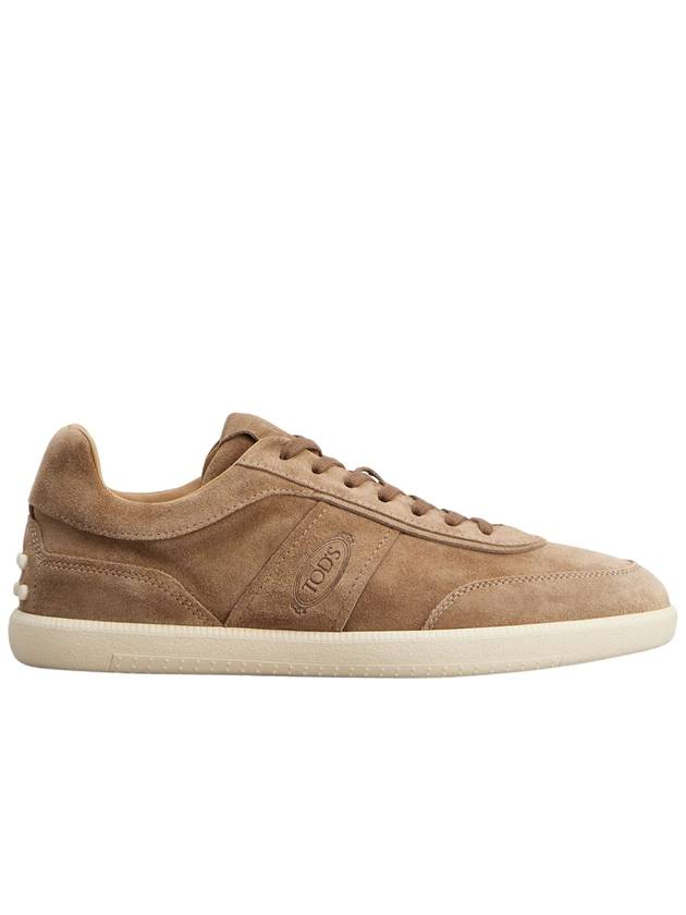 Stamp Logo Suede Low Top Sneakers Brown - TOD'S - BALAAN 2