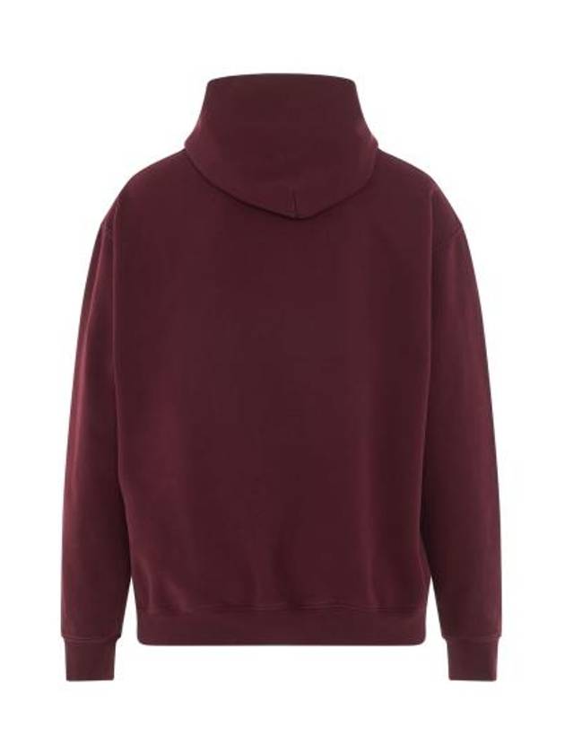 Men's Embroidered Logo Cotton Oversized Hood Bordeaux - MAISON MARGIELA - BALAAN 3