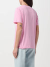 Brushed Logo Short Sleeve T-Shirt Pink - MSGM - BALAAN 3