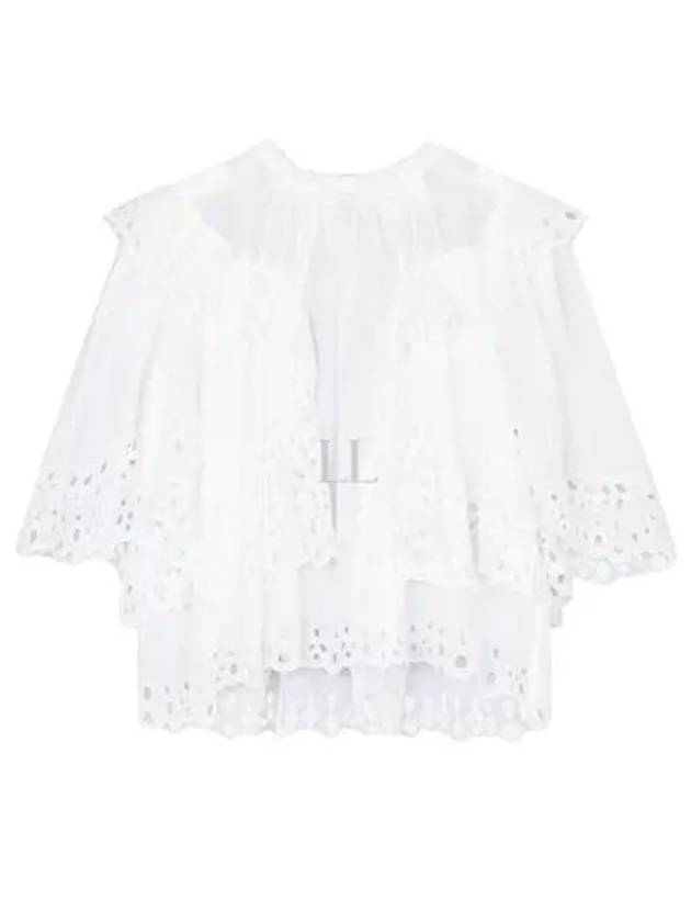 Katia Ruffled Broderie Anglaise Cotton Blouse White - ISABEL MARANT - BALAAN 2