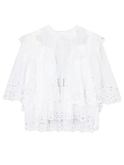 Katia Ruffled Broderie Anglaise Cotton Blouse White - ISABEL MARANT - BALAAN 2