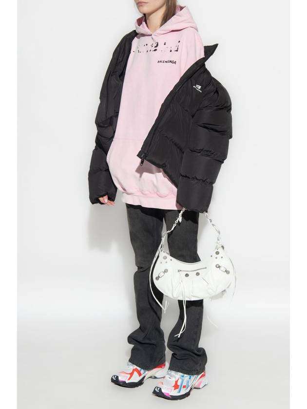 Logo Oversized Cotton Hoodie Pink - BALENCIAGA - BALAAN 4