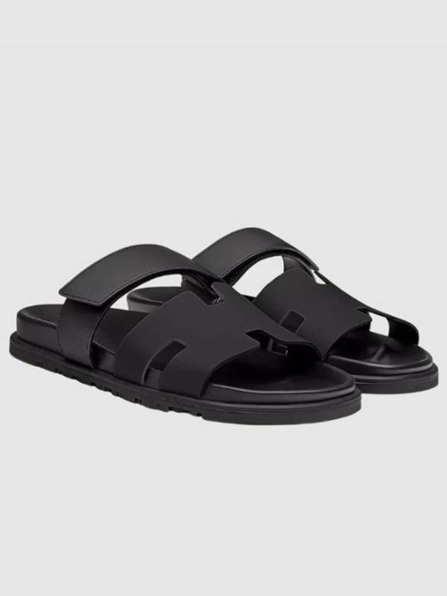 Chypre Velcro Sandals Black - HERMES - BALAAN 3